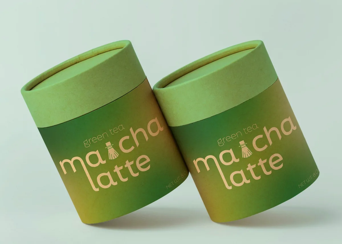 Consumer-ready Japanese matcha packaging on a retail display